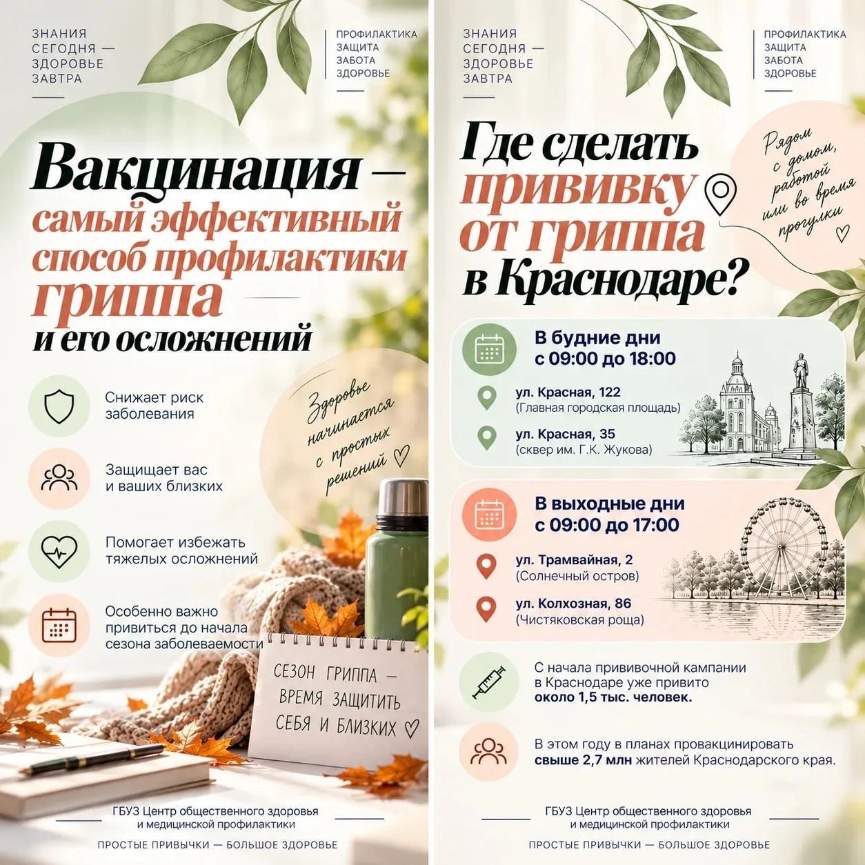 🍂 😷 Осень — время позаботиться о здоровье и сделать прививку от гриппа. Это самый над...