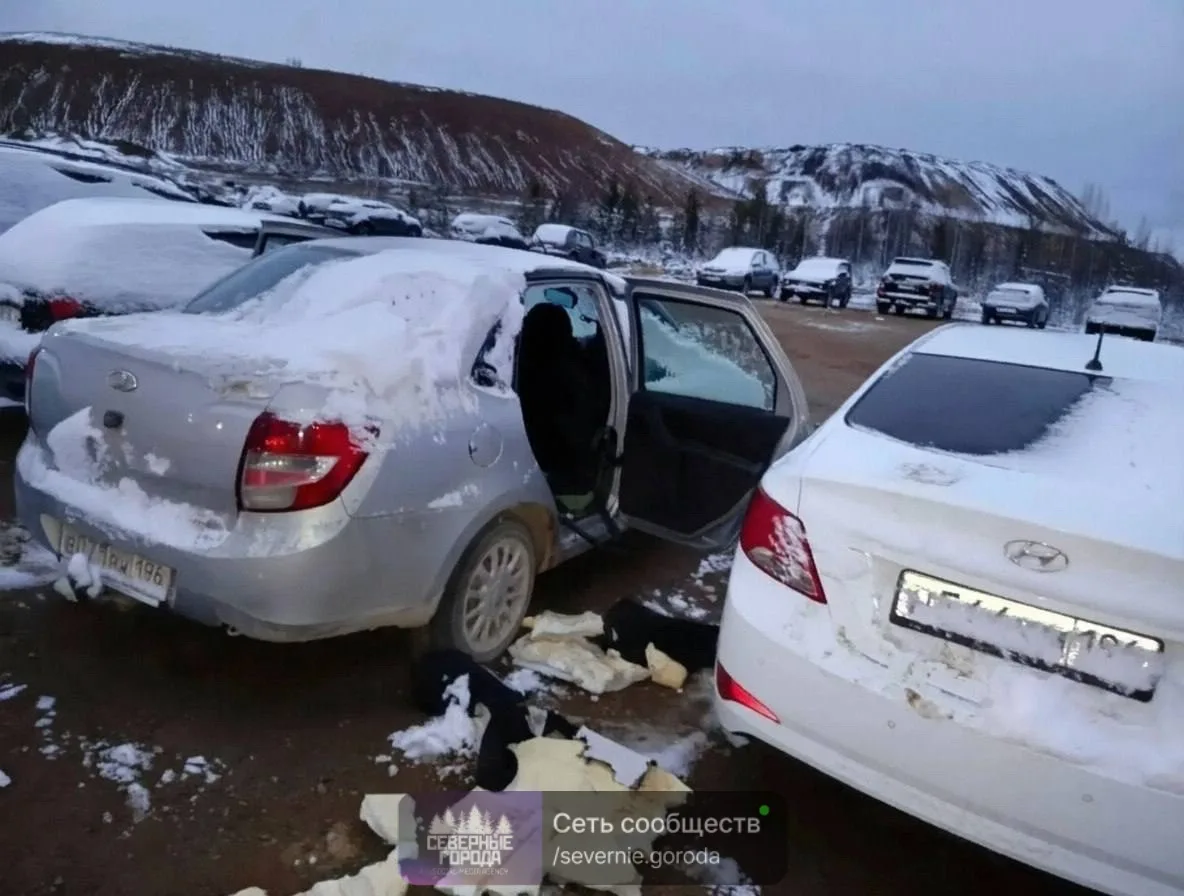 Медведь устроил погром на парковке в Ивделе. Пострадали около десяти автомобилей.