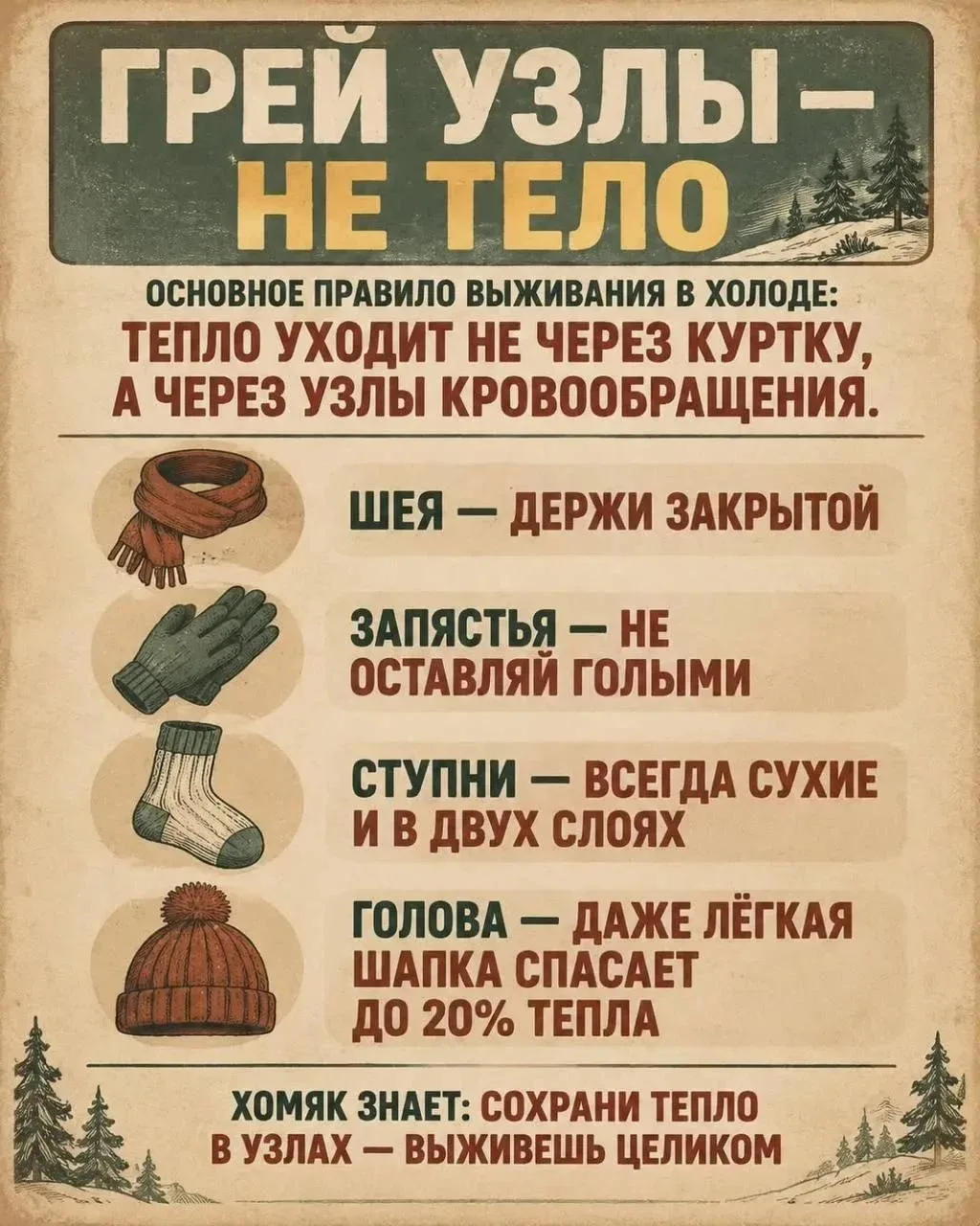 🧦 Согревайте узлы — не забывайте об этом!