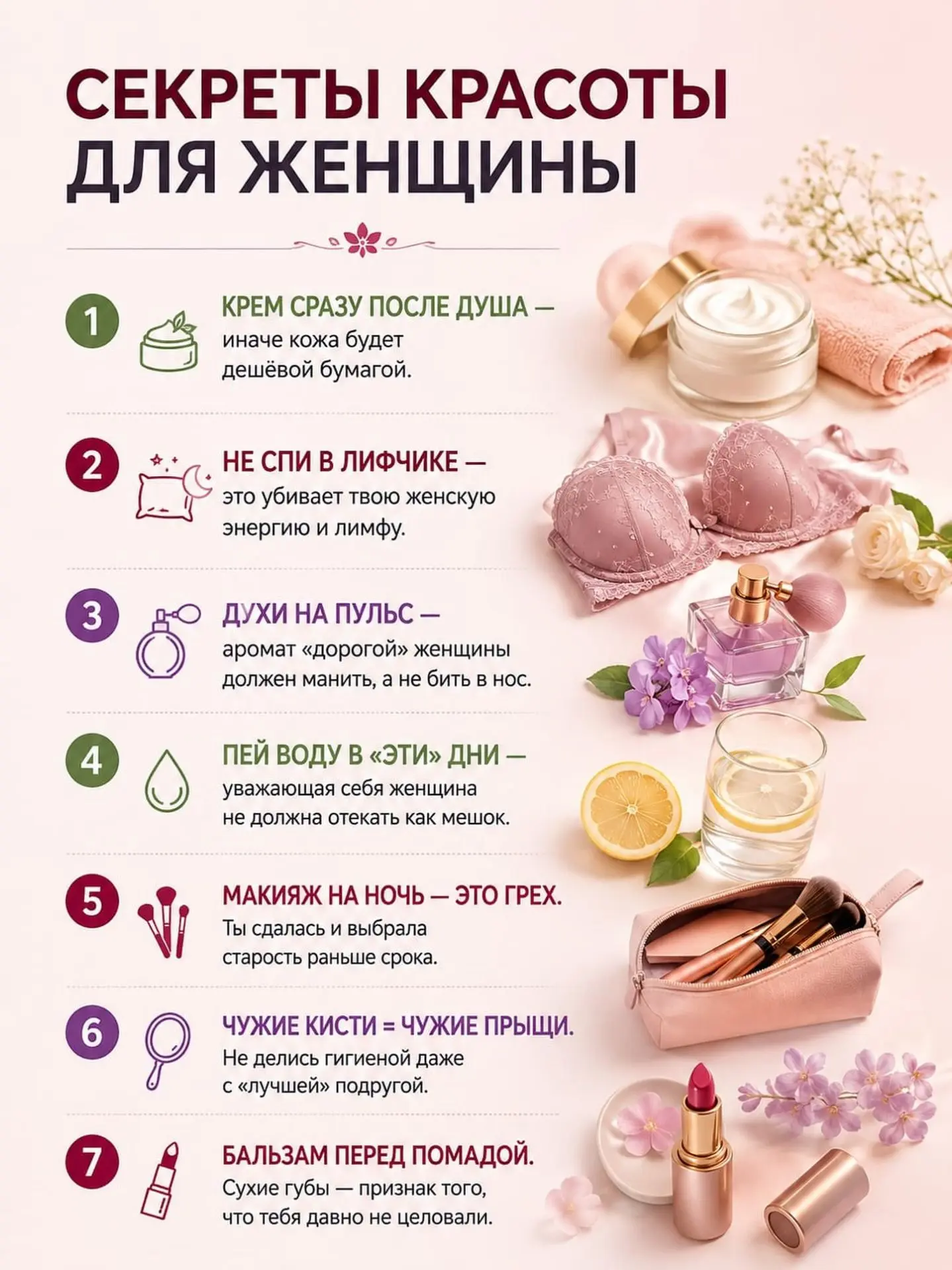 ✨ **Красота — это не только косметика, но и ежедневные привычки, которые помогают выгля...