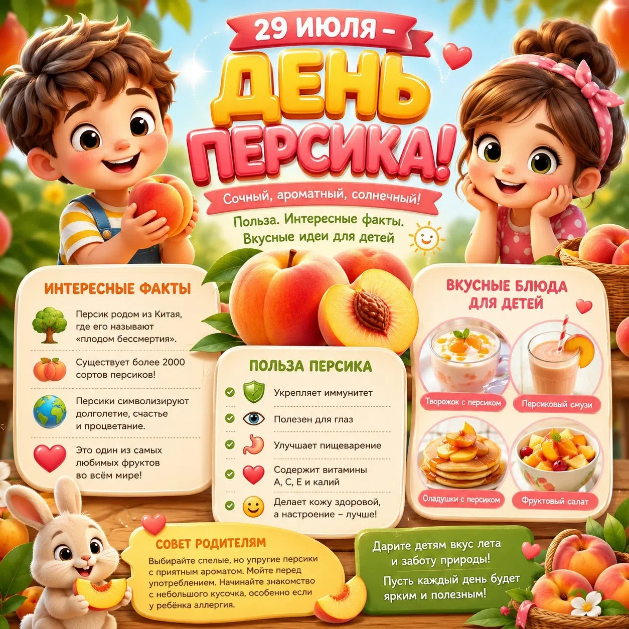 🍑 29 июля — День персика! 🍑