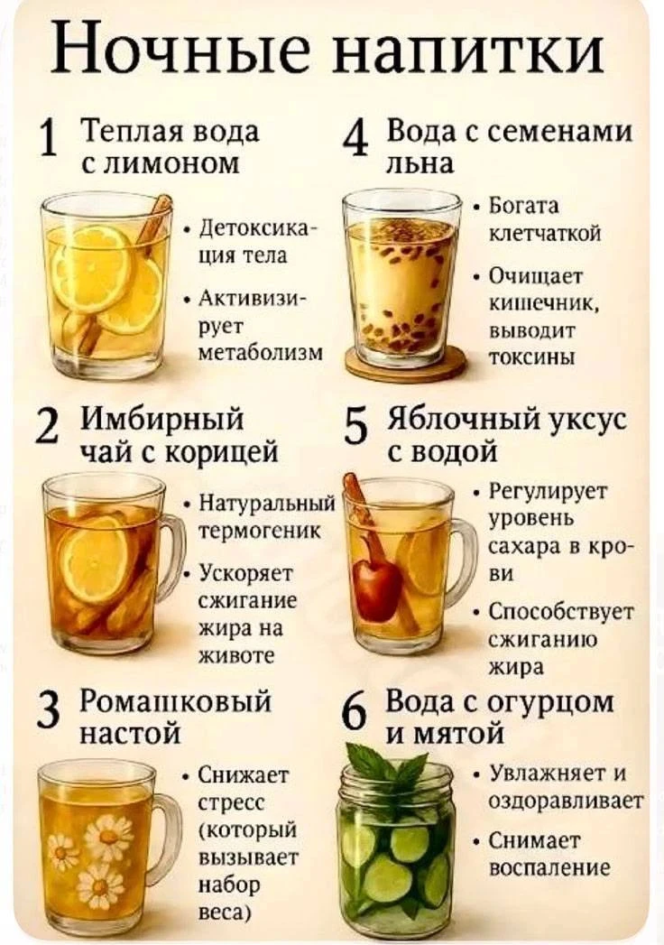 Вечерние напитки для мягкого восстановления