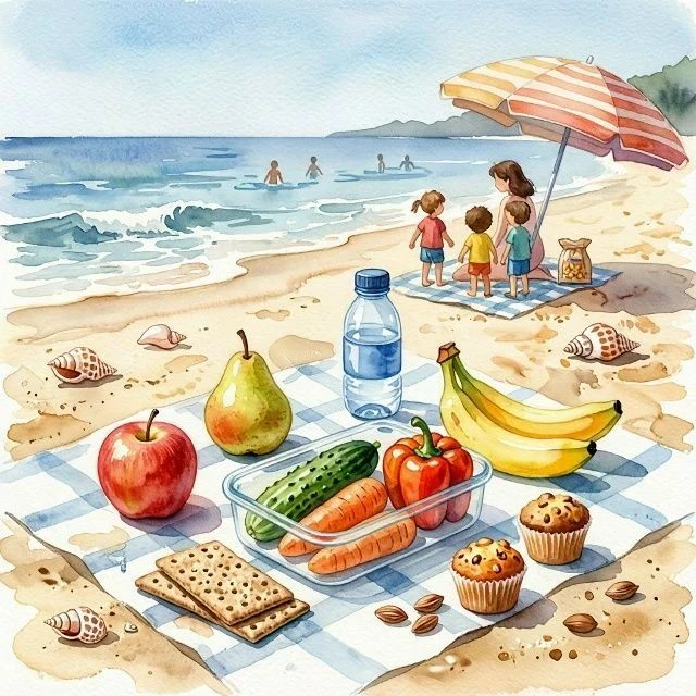☀️🍉 7 безопасных перекусов на пляж для детей: вкусно и без риска! 🏖
На жаре еда портится гораздо б
