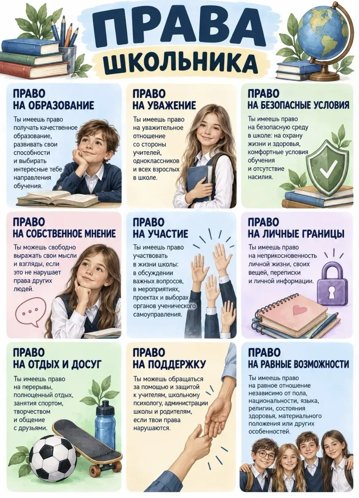 Права и обязанности школьника