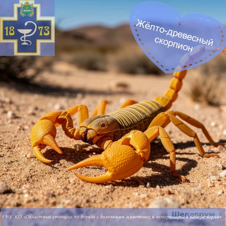 Жёлтый древесный скорпион (Androctonus australis) — один из самых ядовитых видов скорпи...