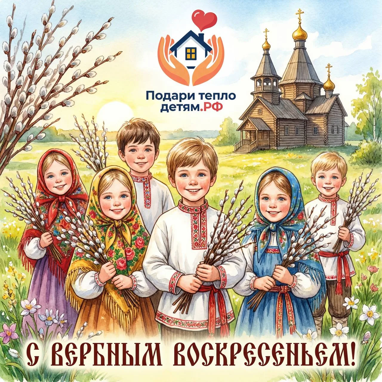С Вербным воскресеньем! Пусть в ваших домах будут мир, тепло и благополучие, а в сердцах — вера, над