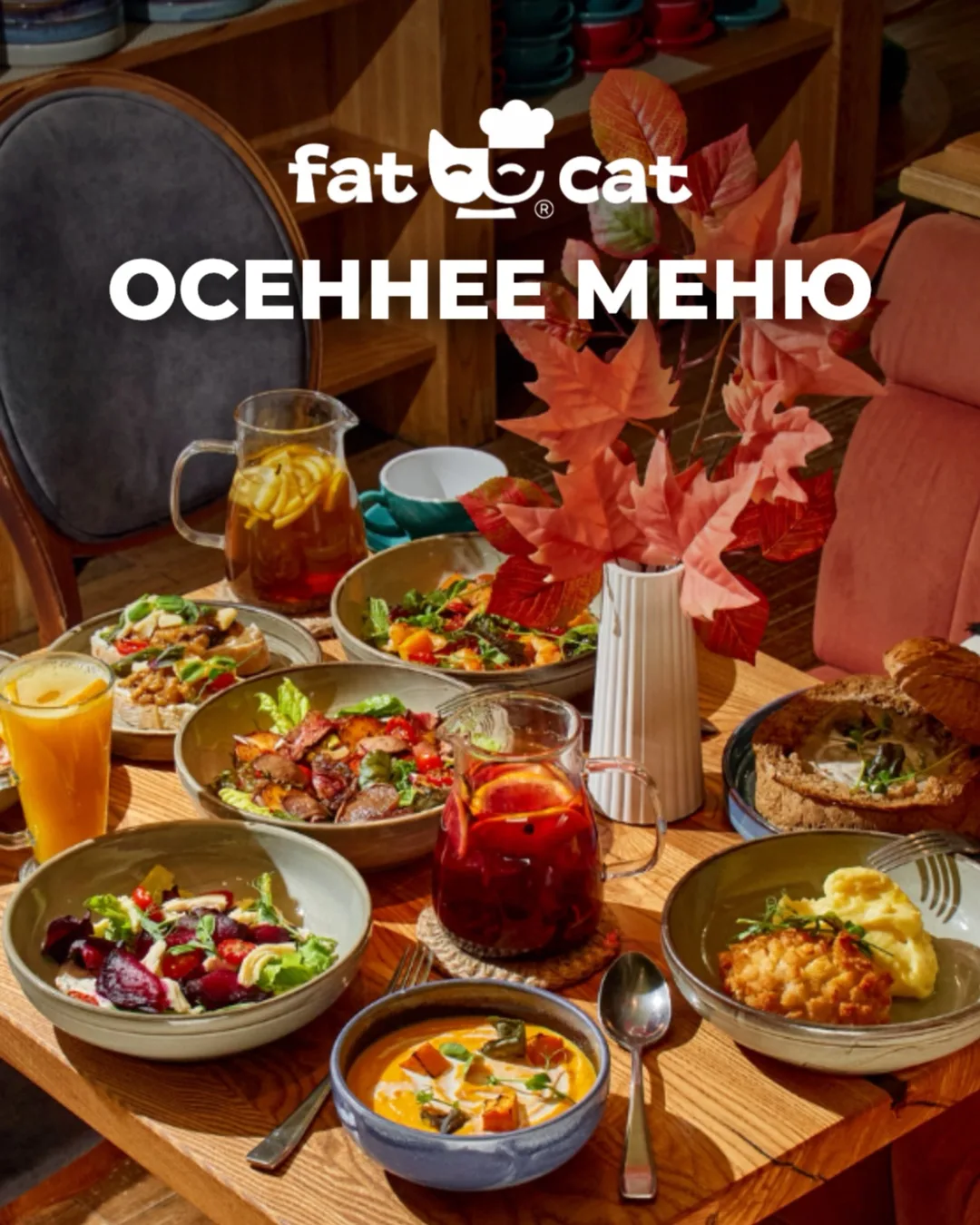 ОСЕННЕЕ МЕНЮ В ГОРОДСКОМ КАФЕ «FAT CAT»🍂🐾