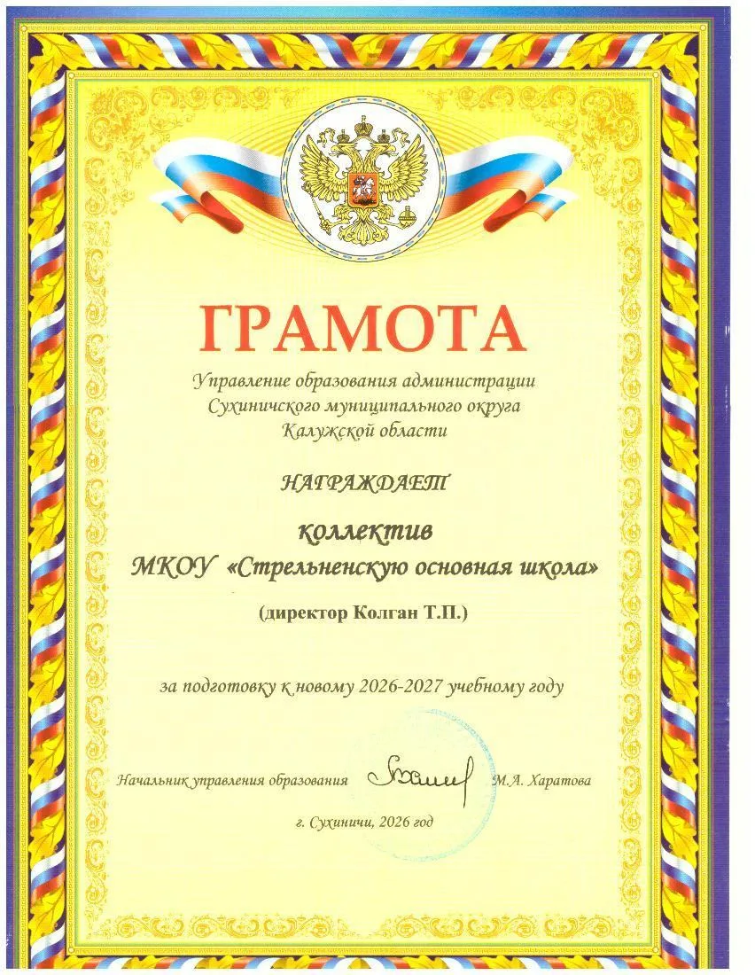 🏆 Гордость и признание: Награда за подготовку к новому учебному году!
