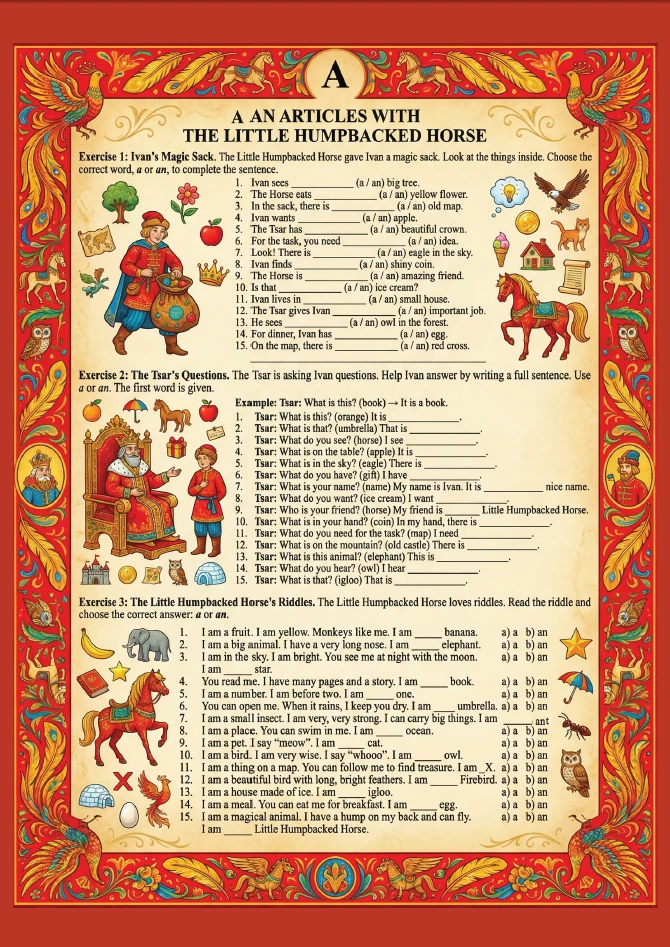 ❤ A AN ARTICLES WITH THE LITTLE HUMPBACKED HORSE A0-A1    ❤️ Забрать бесплатно можно здесь     📚📚📚Бе