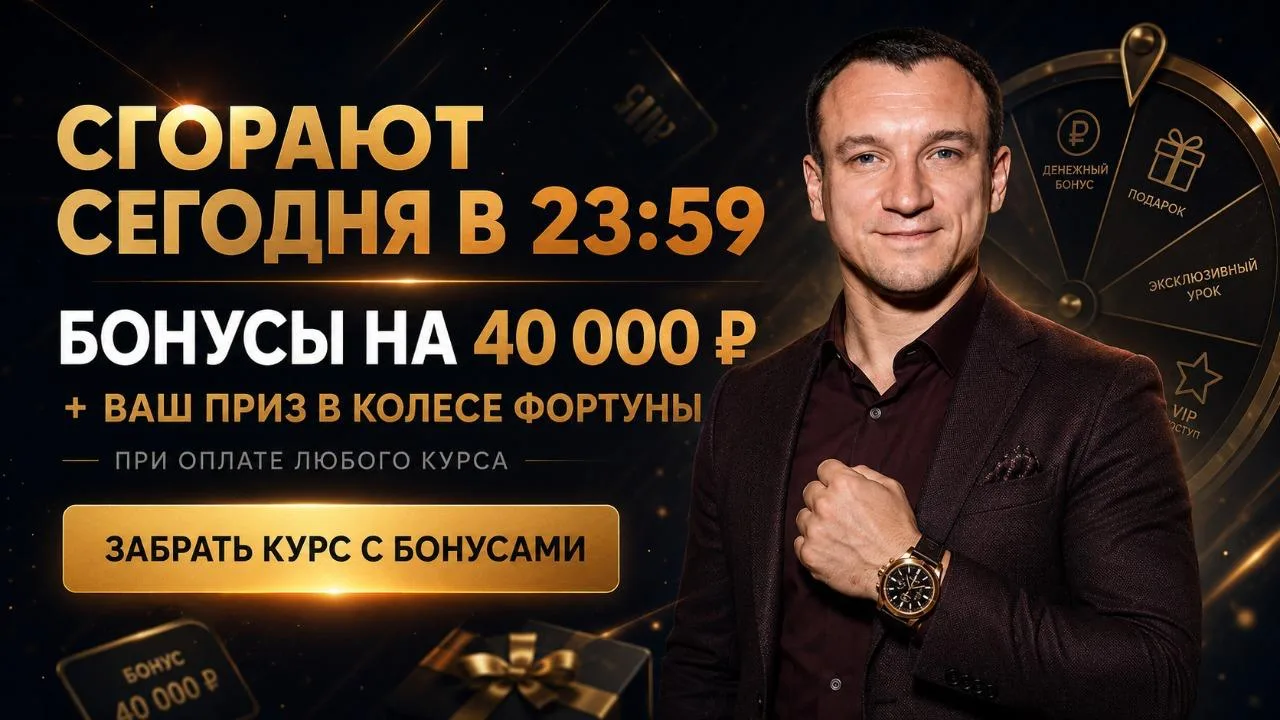 ⏰ Сгорают сегодня в 23:59! Бoнусы на 40 000 рублeй + ваш приз в Колесе Фортуны!