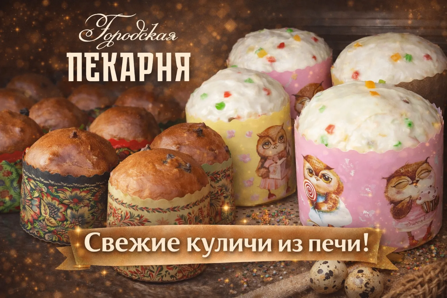 Городская пекарня напоминает что праздник Великой Пасхи в 2026 году отмечается 12 апрел...