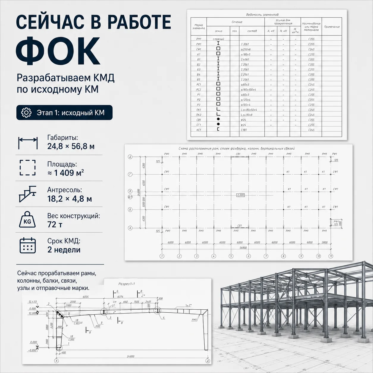 Сейчас в работе — КМД для ФОК (физкультурно-оздоровительного комплекса) 🏗️

Объект не маленький но 