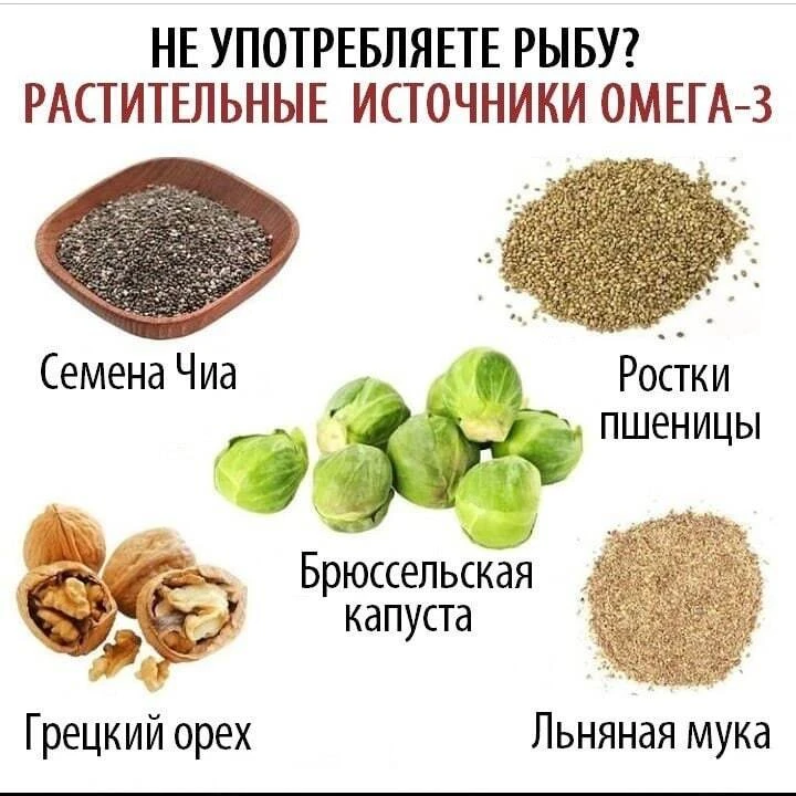 Омегу-3 можно получить не только из рыбы или БАДов, а также из растительных источников (смотрите на 