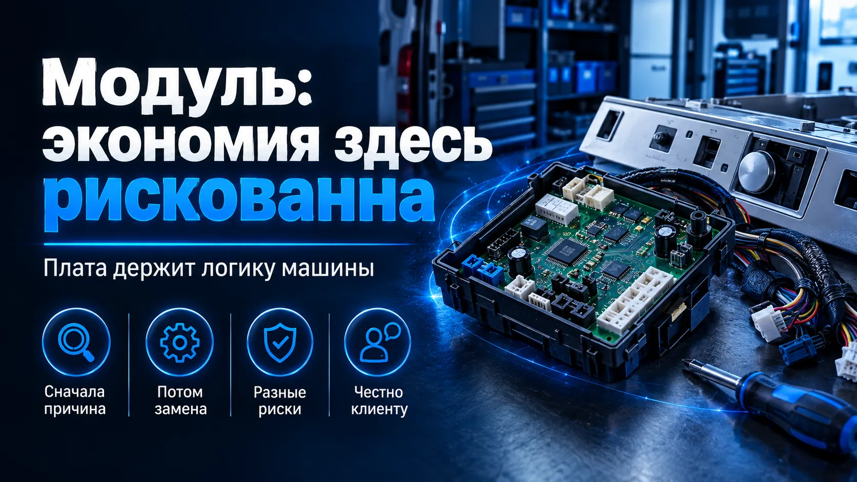 Когда в посудомойке сгорает или «сыпется» модуль управления, клиент чаще всего хочет са...
