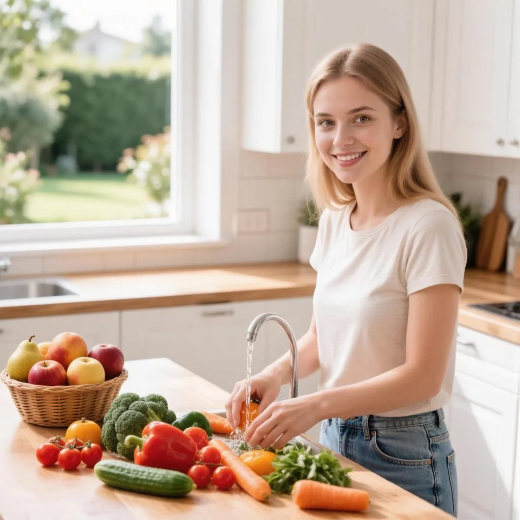 Моем по правилам фрукты и овощи 🥦🍅🍇

Перед тем как попасть на нашу кухню, овощи и фрукты проходят