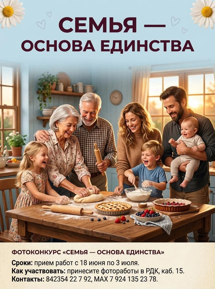 📸Фотоконкурс «Семья — основа единства» в рамках праздничной программы «Сильна семья — крепка Россия