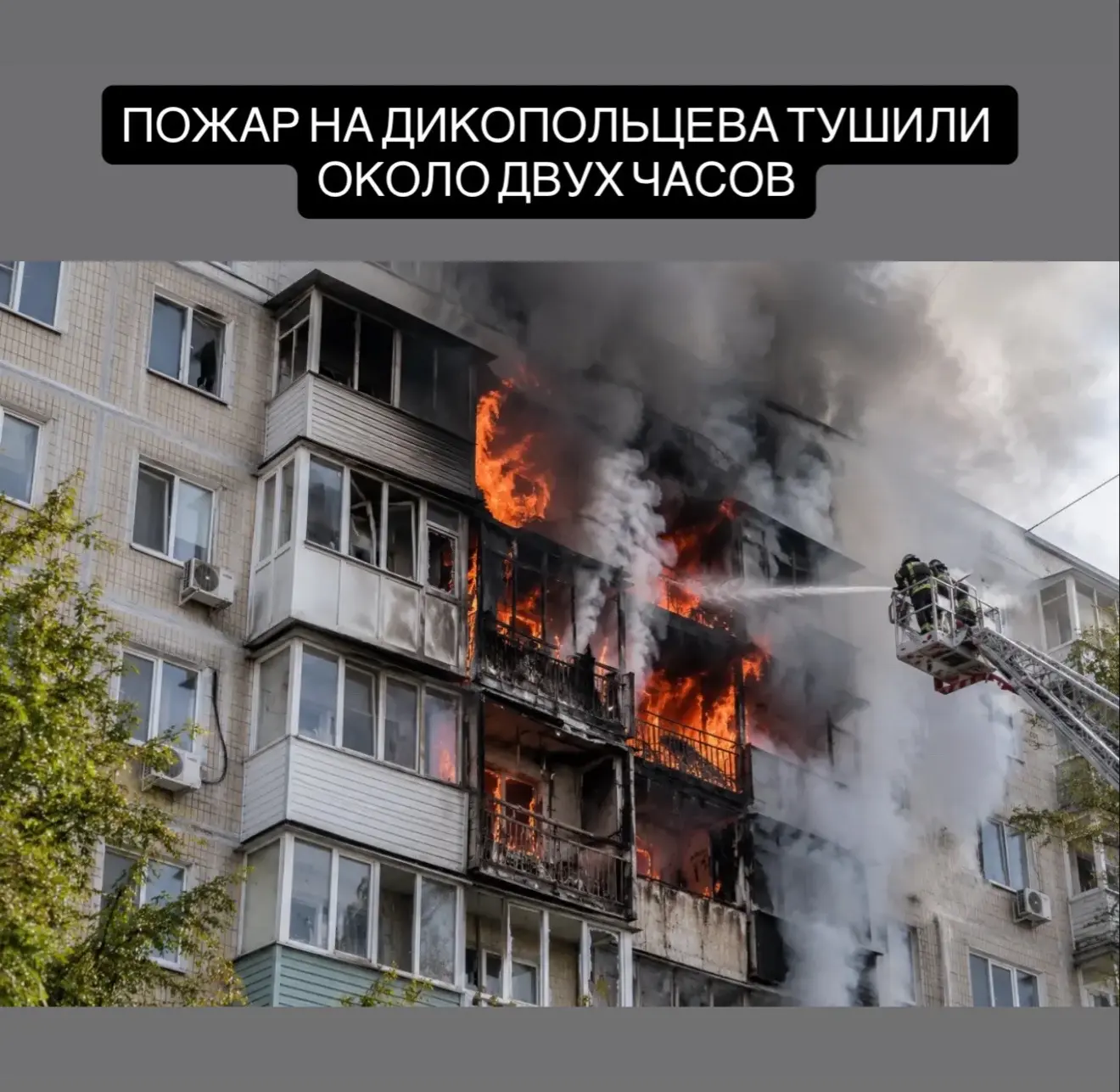 Пожар на Дикопольцева тушили около двух часов