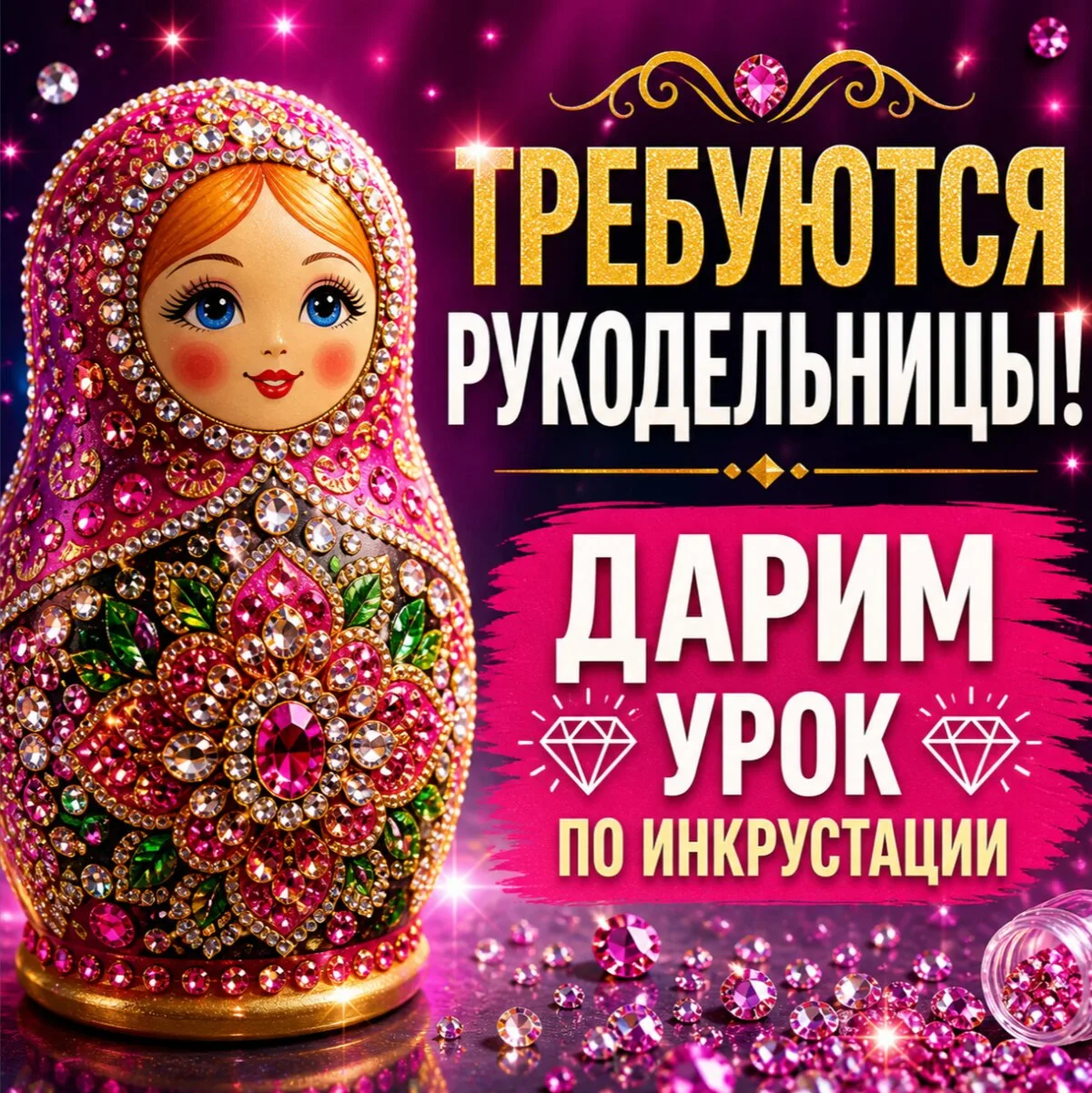 Требуются рукодельницы! Дарим урок по инкрустации
