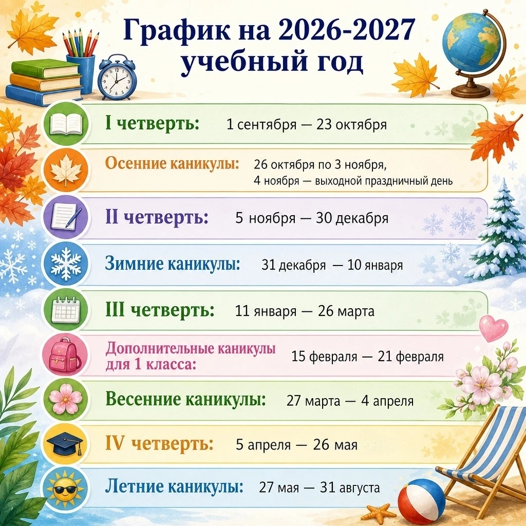 🗓️ Дорогие ребята, уважаемые родители