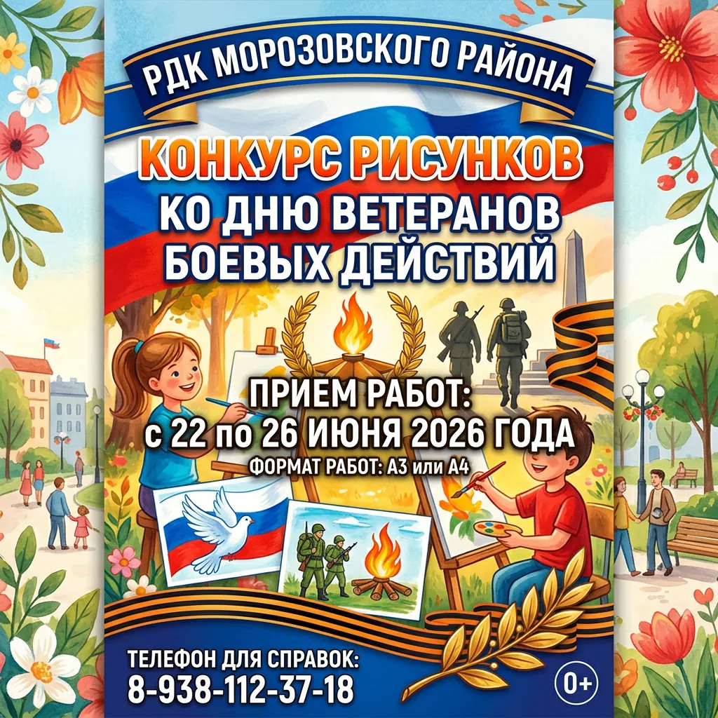 Приглашаем юных жителей Морозовского района к участию в районном конкурсе рисунков ко Дню ветеранов 