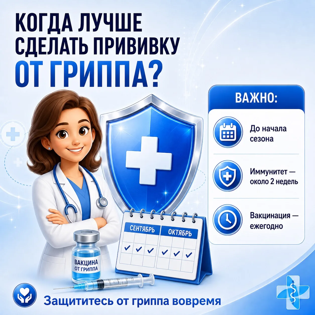 Когда лучше сделать прививку от гриппа?