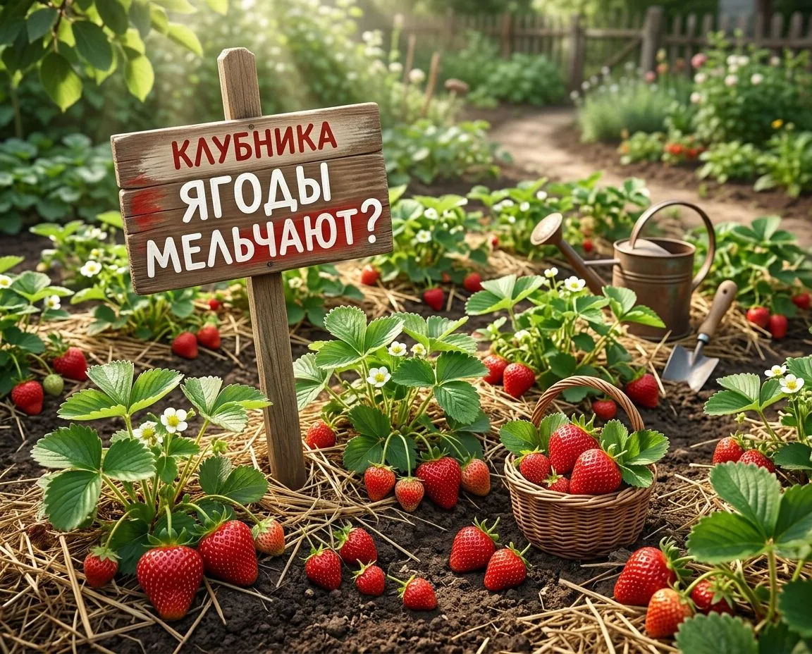 🍓 **ПОЧЕМУ КЛУБНИКА МЕЛЬЧАЕТ — И КАК ЭТО ИСПРАВИТЬ!**