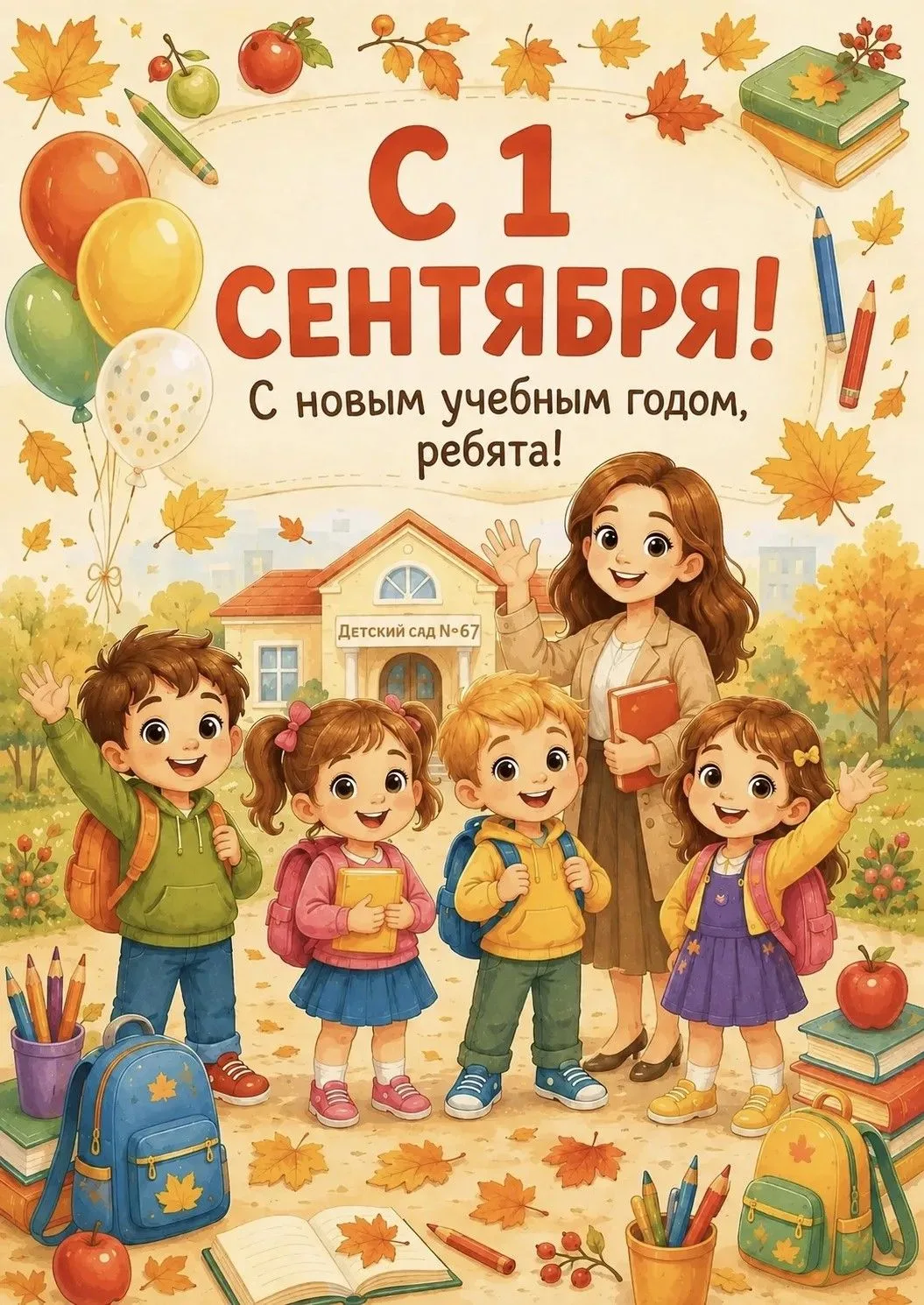 🍁 Коллектив нашего детского сада от всей души поздравляет ребят и их родителей с 1 Сен...