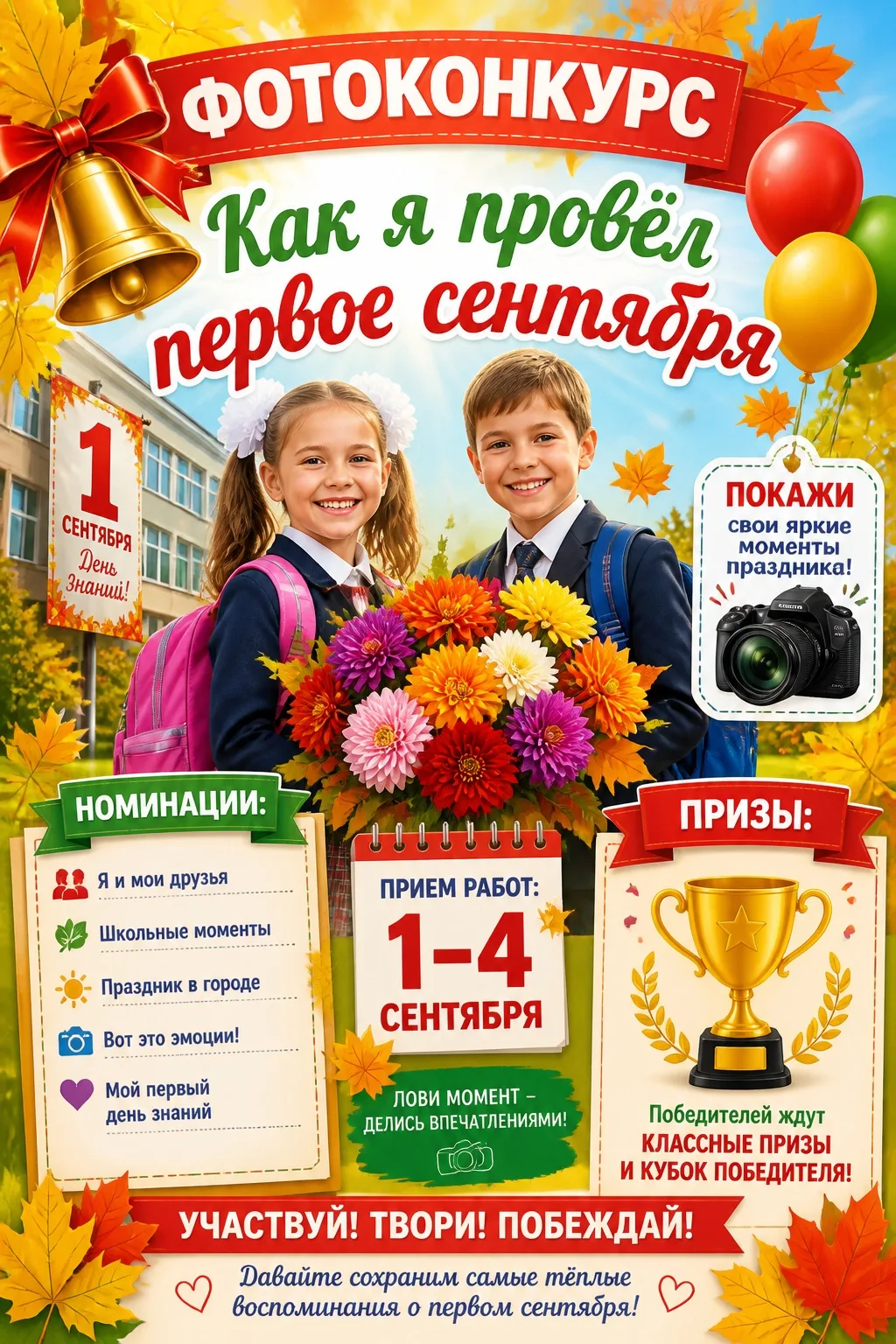 📸 Фотоконкурс «КАК Я ПРОВЕЛ ПЕРВОЕ СЕРТЯБРЯ"
