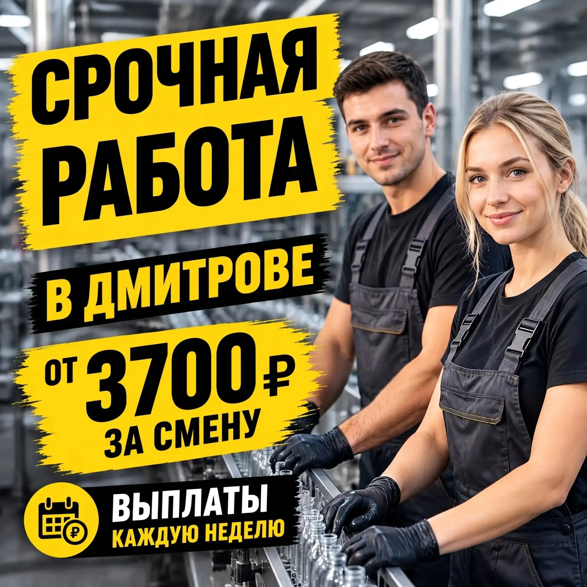 🌟 СРОЧНАЯ РАБОТА И ПОДРАБОТКА В ДМИТРОВЕ ОТ 3700₽ ЗА СМЕНУ