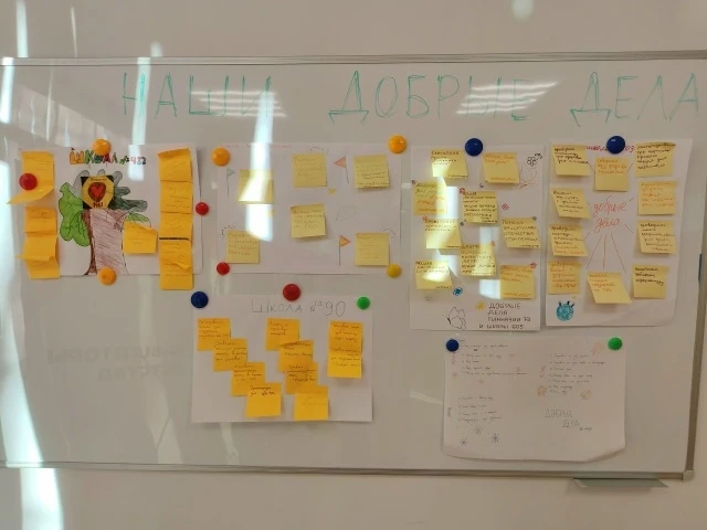 Юность творит добро!🌟  Наши замечательные активистки достойно представили школу на Районной встрече 