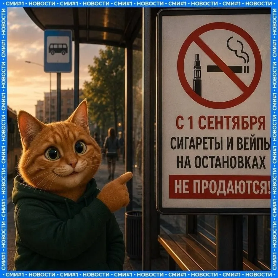 💻 С 1 сентября сигареты и вейпы перестанут продавать на остановках в России