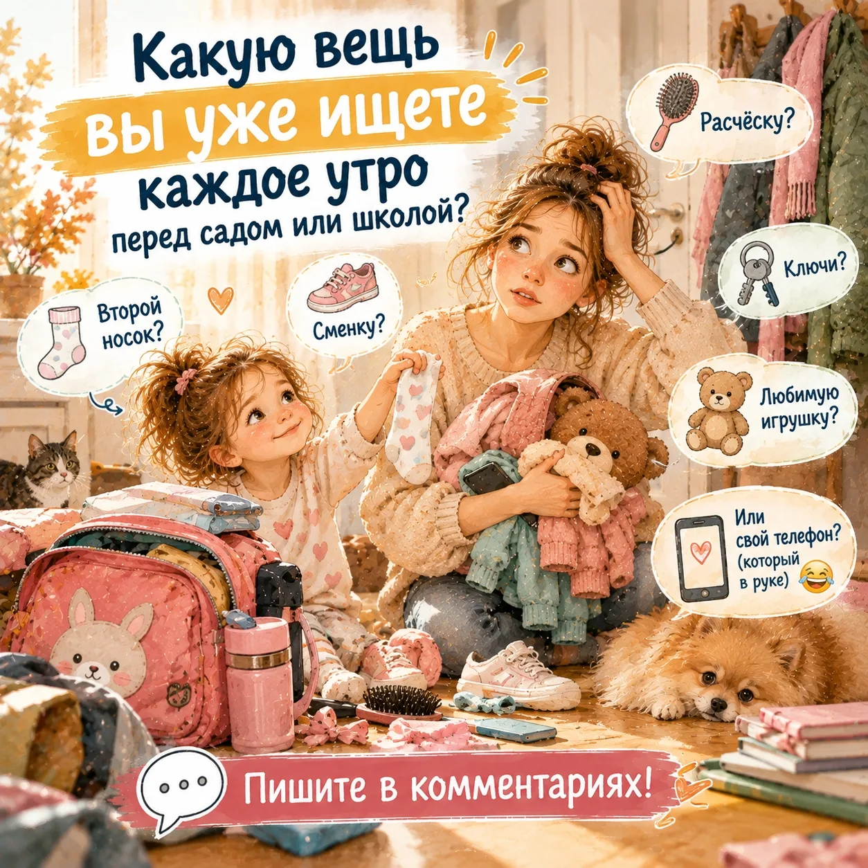 Что вы ищете КАЖДОЕ утро перед садом или школой? 😄