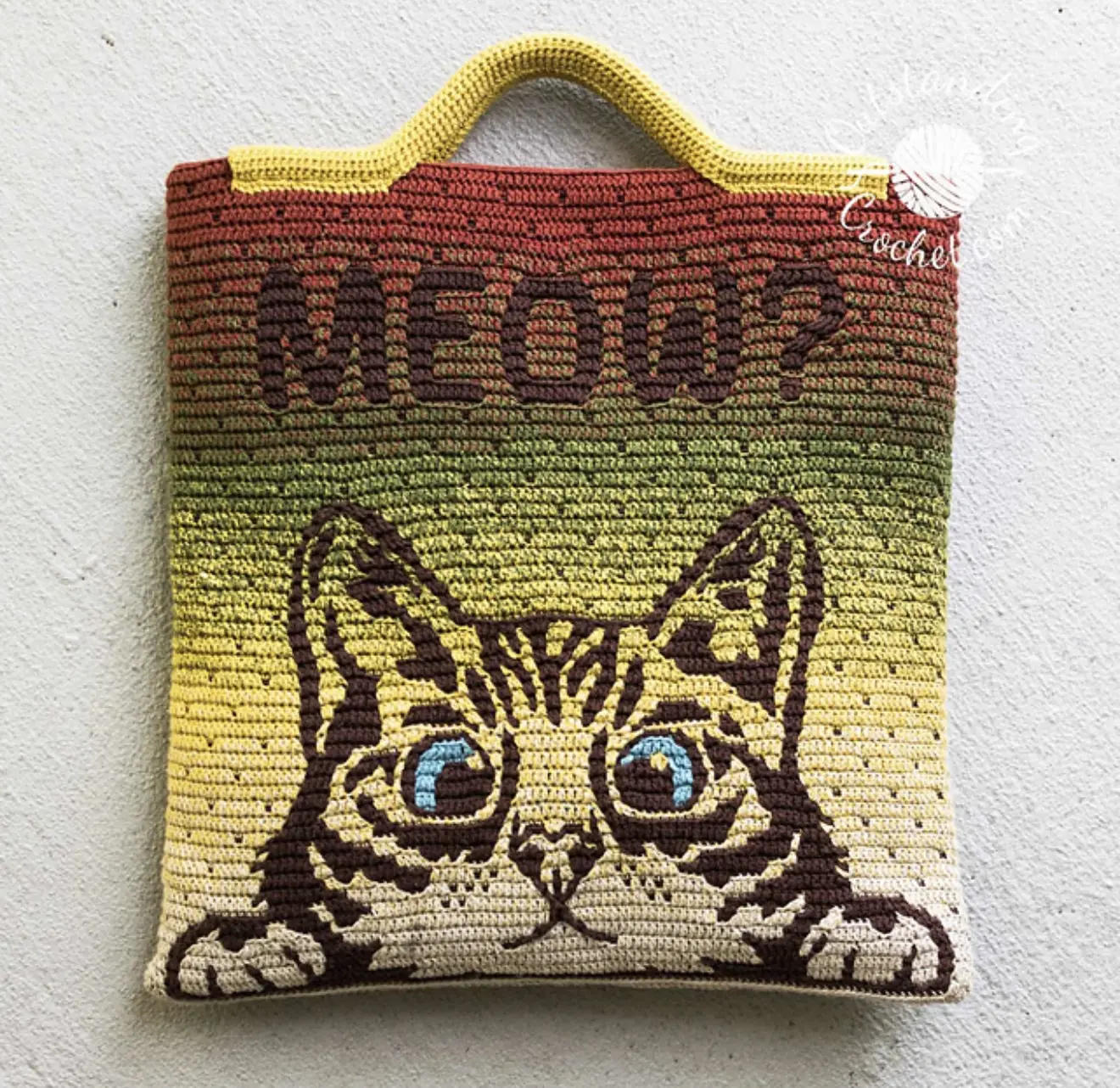 4️⃣4️⃣2️⃣ Сумка/Подушка в технике мозаичного вязания крючком •Meow•