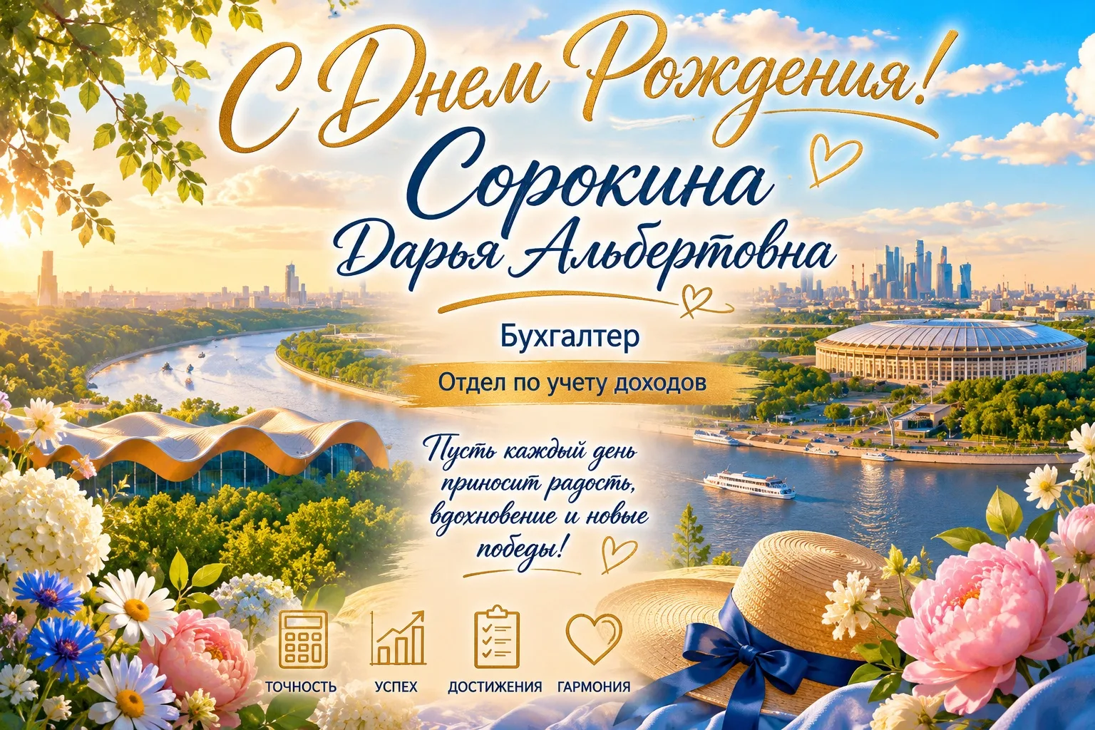 Доброе утро, коллеги! ☀️

Сегодня свой День рождения отмечает 🥳🎁 Сорокина Дарья Альбертовна — бухг