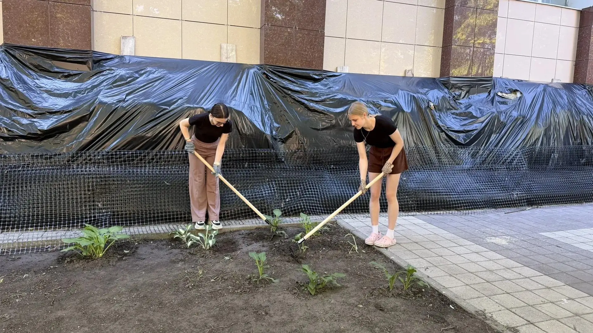 🎉 Продолжается временное трудоустройство подростков — и пришкольная территория буквально преображае