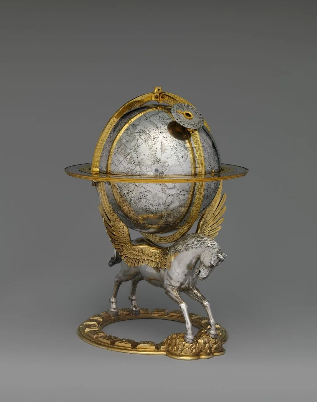 Небесный глобус с часовым механизмом, 1579 г.