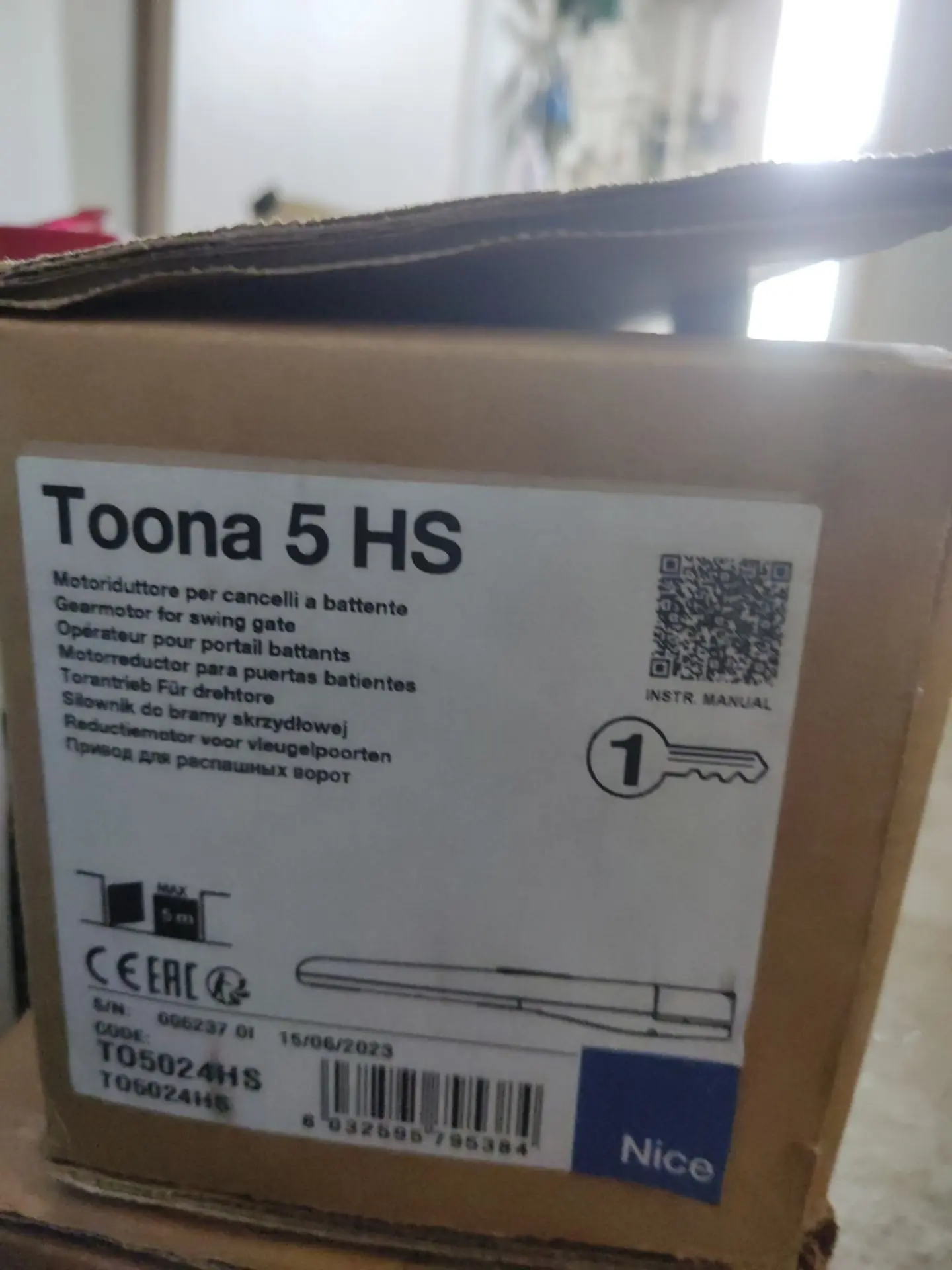 Комплект для распашных ворот Nice Toona 5 HS