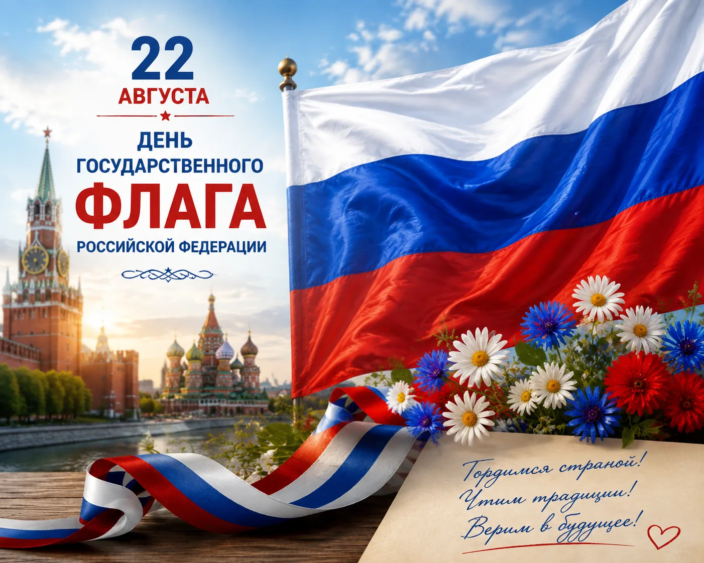 🇷🇺✨22 августа – День Государственного флага Российской Федерации!