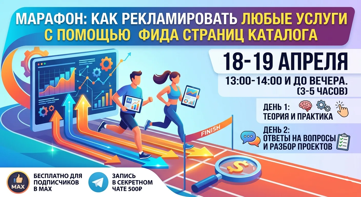 🔥Марафону «Как рекламировать любые услуги с помощью фида страниц каталога» — БЫТЬ!  Разберемся, как 
