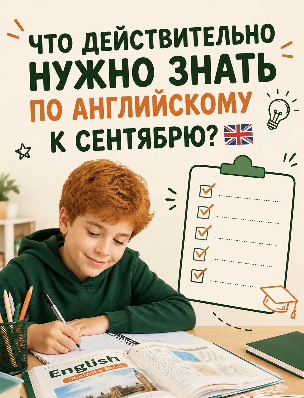 Что действительно нужно повторить по английскому к сентябрю? 🇬🇧