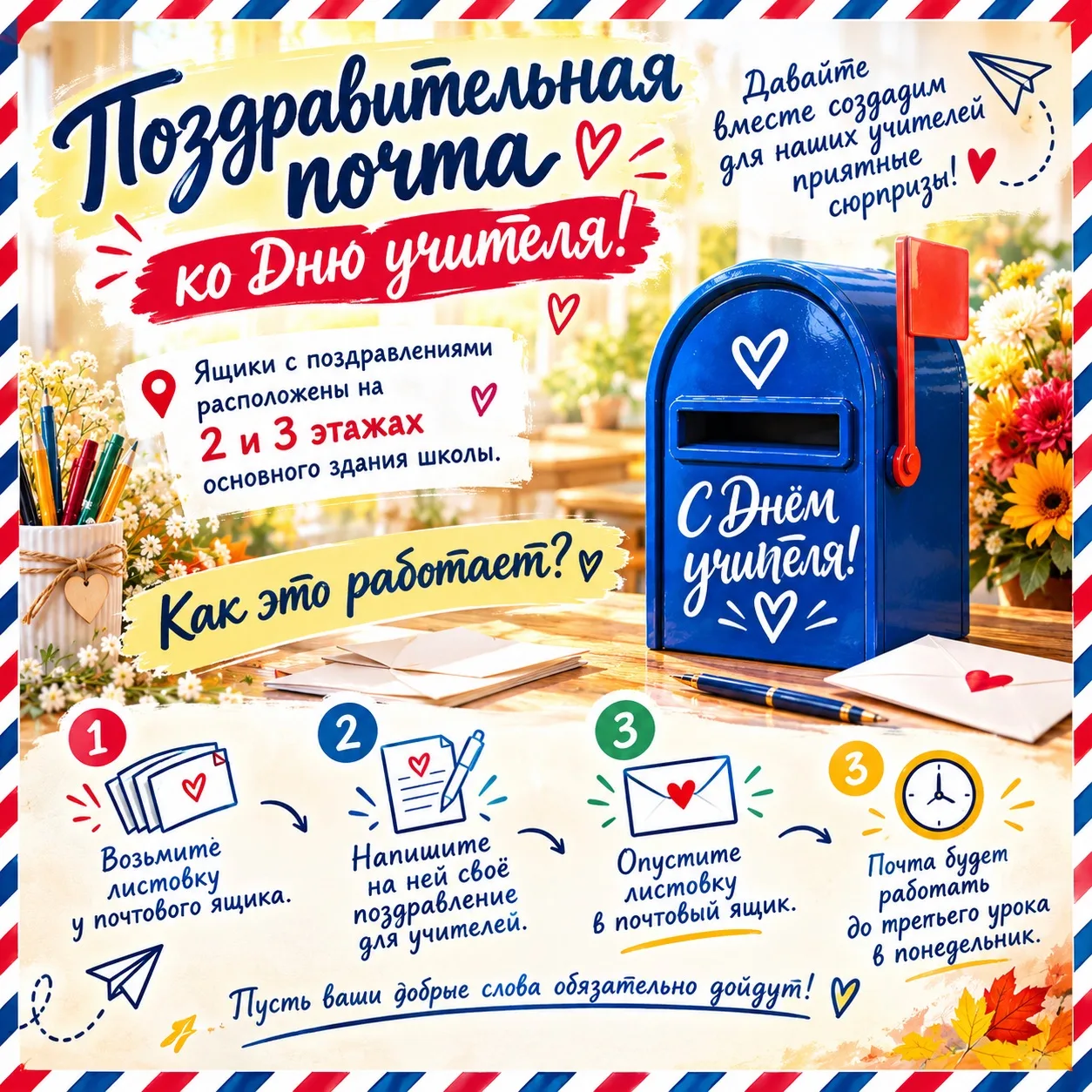 💌 ПОЗДРАВИТЕЛЬНАЯ ПОЧТА КО ДНЮ УЧИТЕЛЯ 🍁❤️