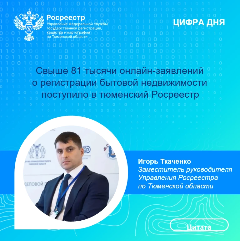 В Управление Росреестра по Тюменской области за семь месяцев текущего года поступило 81...
