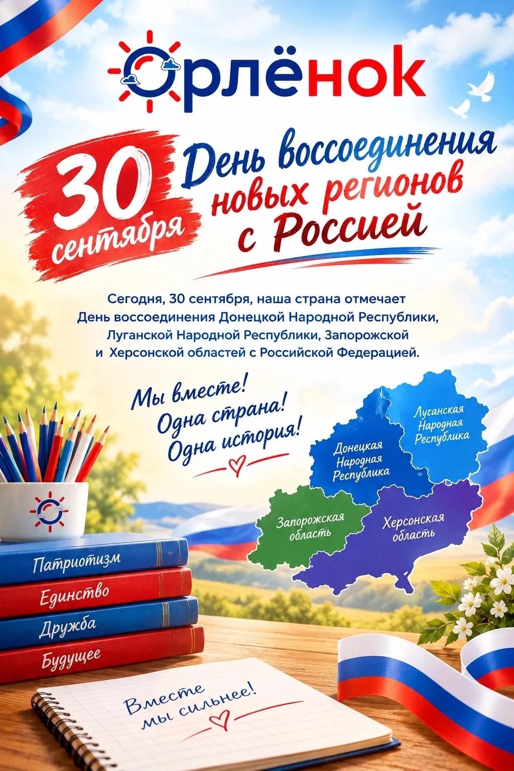 🇷🇺 День воссоединения новых регионов с Россией.