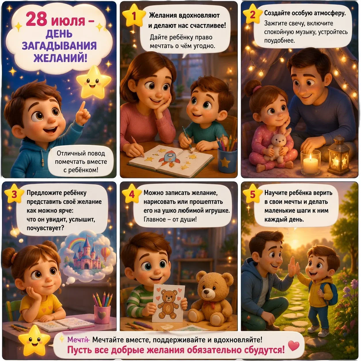 🎉 28 июля — День загадывания желаний! 🎉

Говорят, сегодня желания сбываются чуть быстрее — особенн