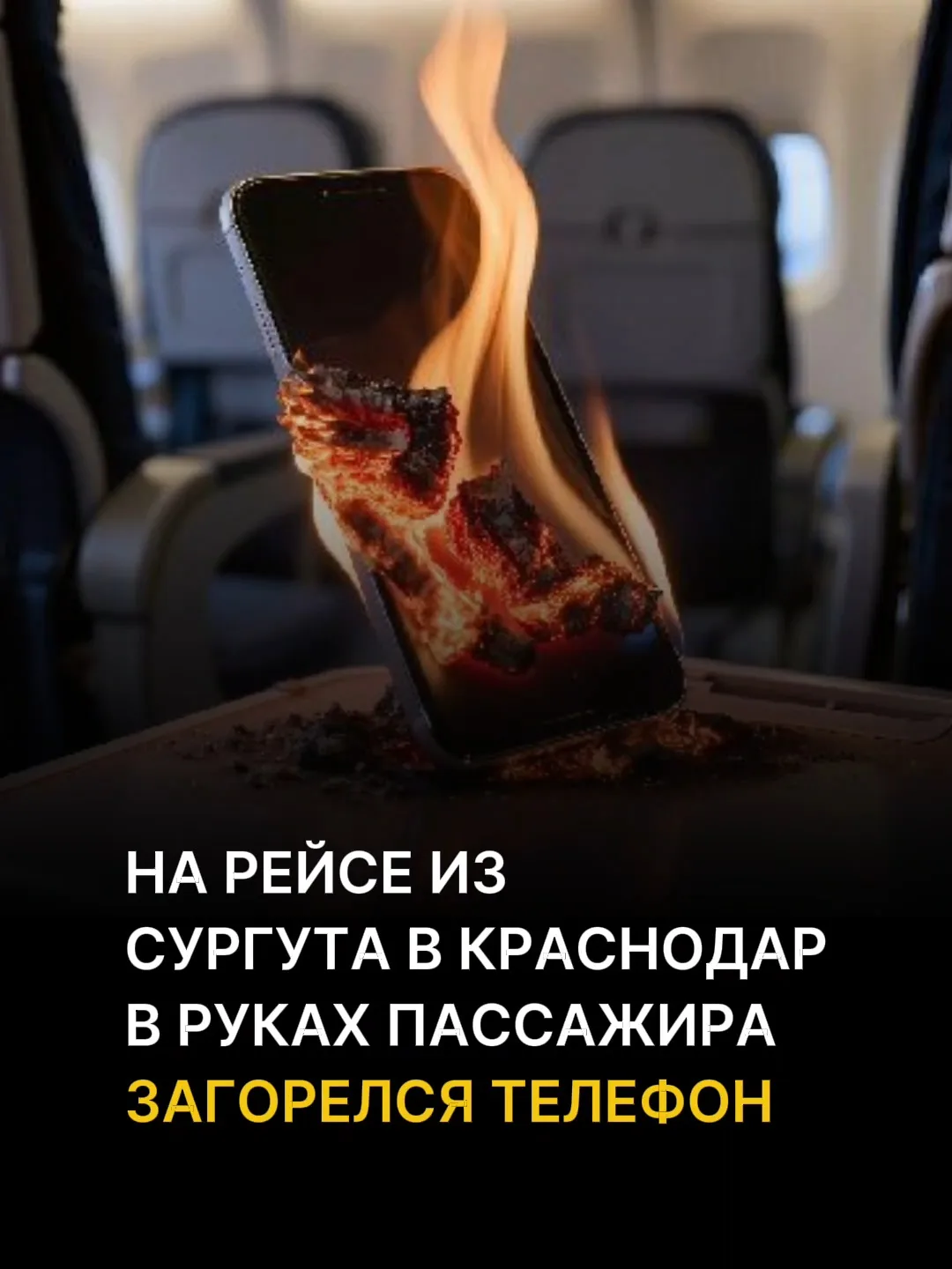 ⚡️На рейсе Utair Сургут — Краснодар у пассажира загорелся смартфон Xiaomi.