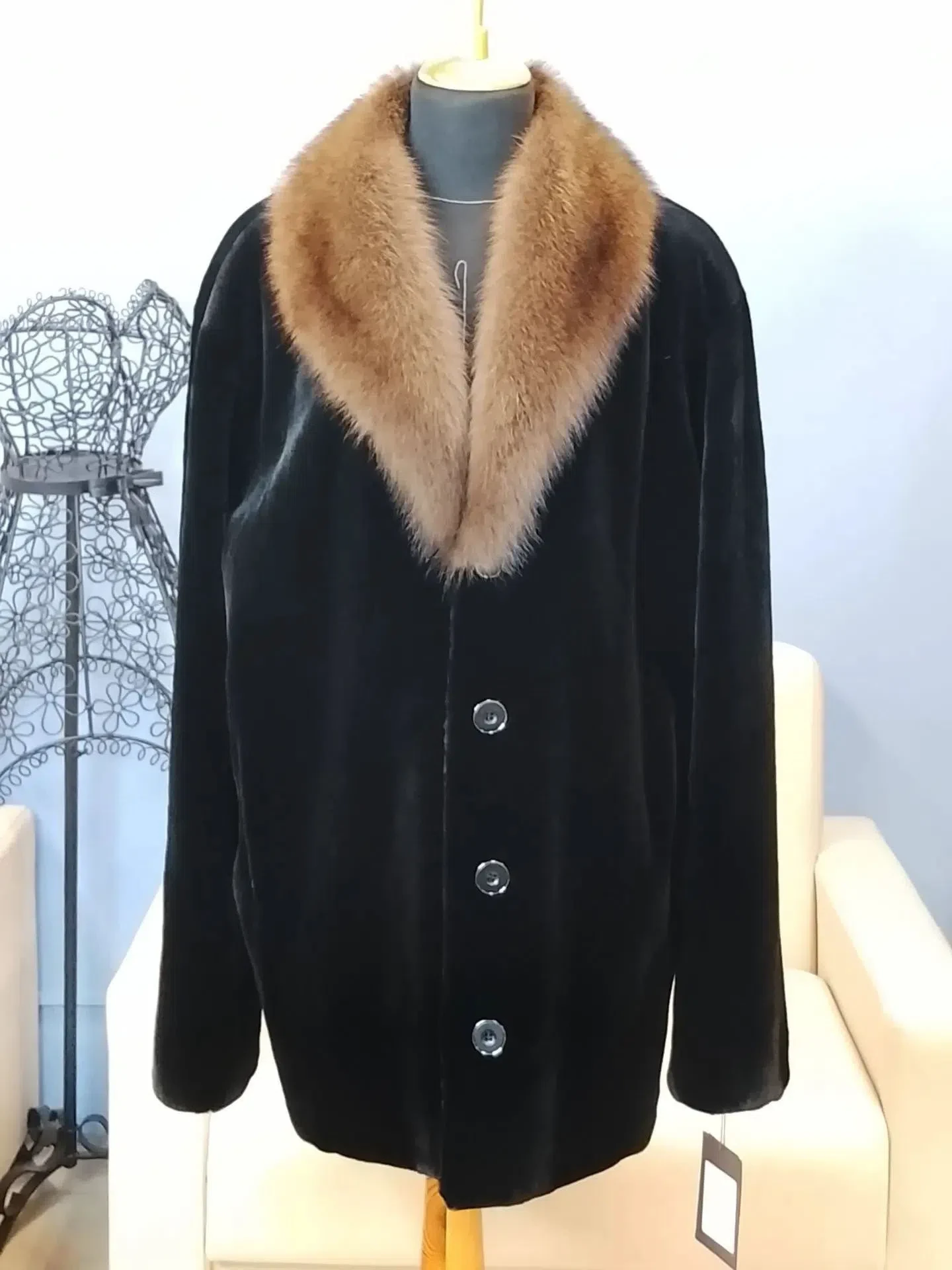 🖤 МУЖСКОЙ ПОЛУШУБОК ИЗ СТРИЖЕНОЙ НОРКИ. ЭФФЕКТ БАРХАТА. ВОРОТНИК ИЗ ФИШЕРА.
