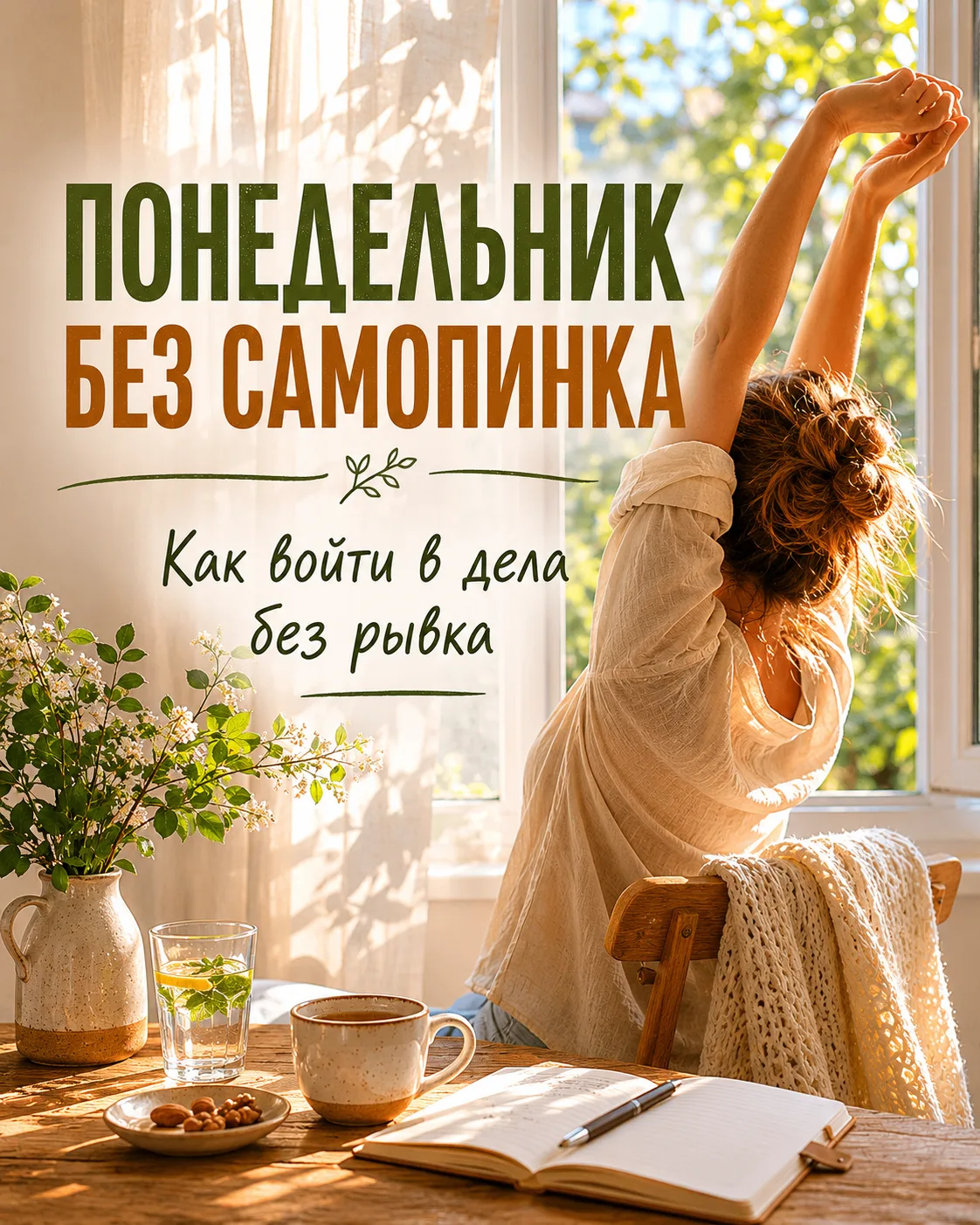 ПОНЕДЕЛЬНИК БЕЗ САМОПИНКА
Понедельник часто начинается не с дел, а с внутреннего голоса: «соберись»,