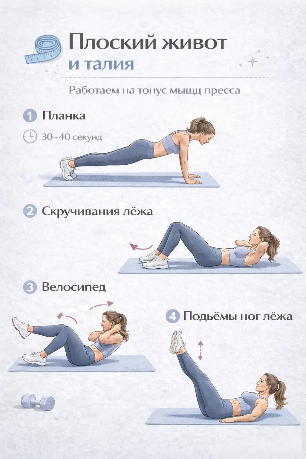 5 мини-тренировок для красивого и подтянутого тела ✨
