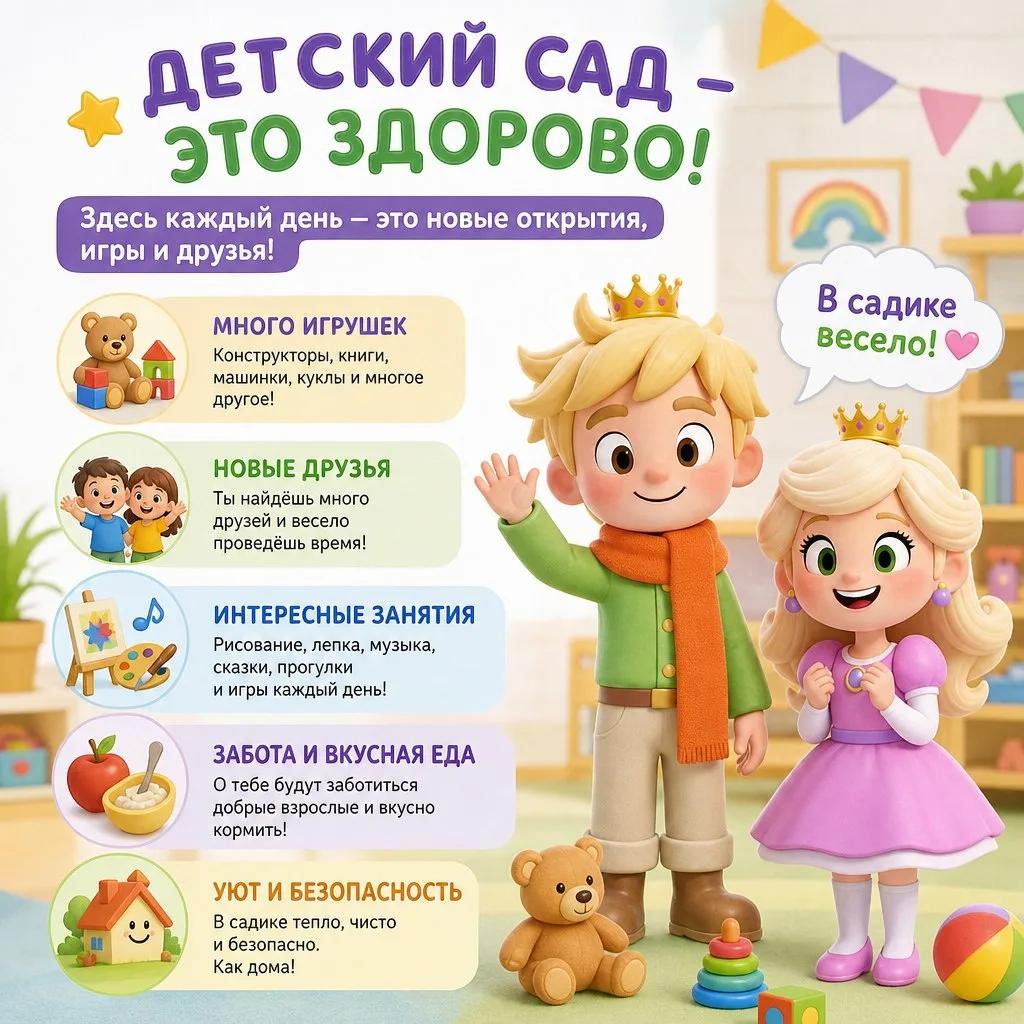 🌸 9 шагов к лёгкой адаптации в детском саду