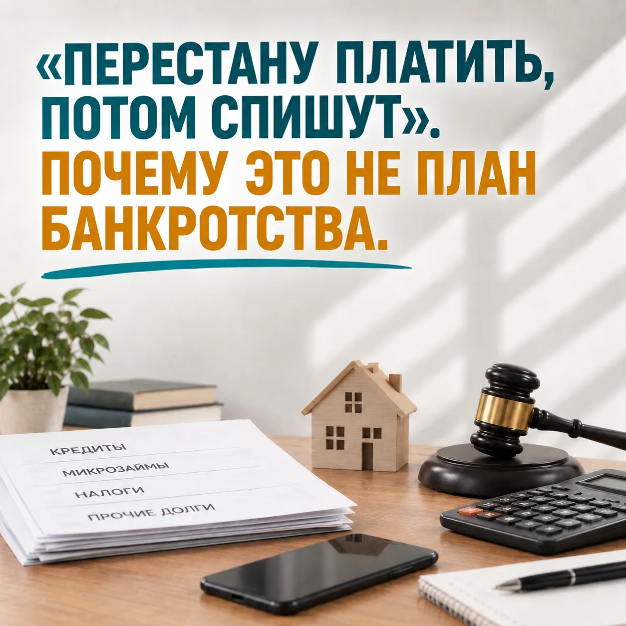"ПЕРЕСТАНУ ПЛАТИТЬ, ПОТОМ СПИШУТ". ПОЧЕМУ ЭТО НЕ ПЛАН БАНКРОТСТВА.
